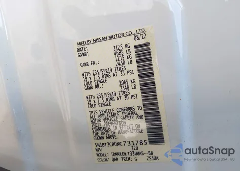 2022 Nissan Rogue Sl Intelligent Awd from USA, damaged, VIN 5N1BT3CB0NC731785